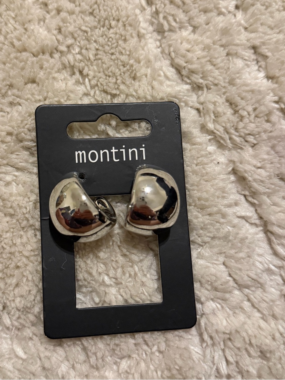 Silver Dome Clip-On Earrings